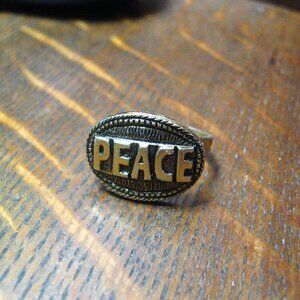 Groovy Peace Vintage 1970's Adjustable Ring